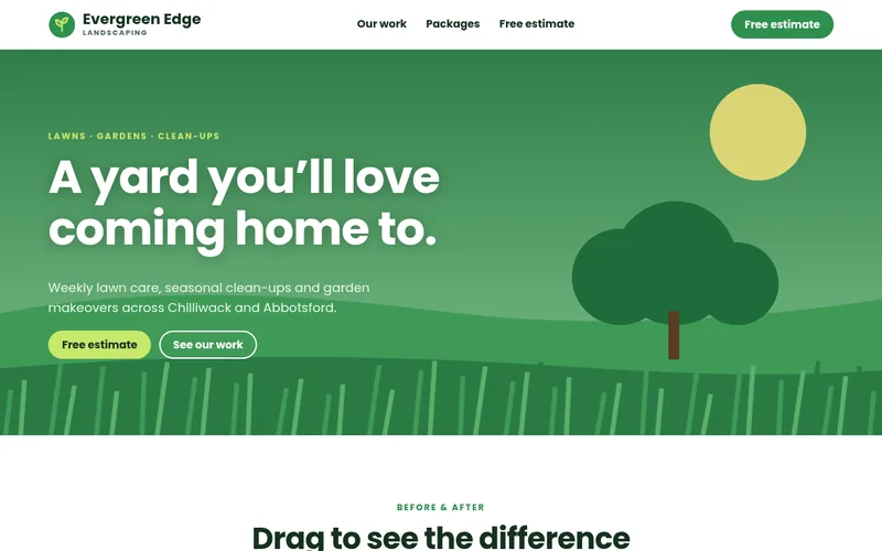 Preview of the Evergreen Edge Landscaping sample website