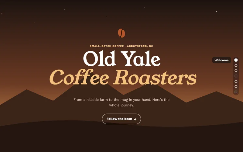 Preview of the Old Yale Coffee Roasters sample website